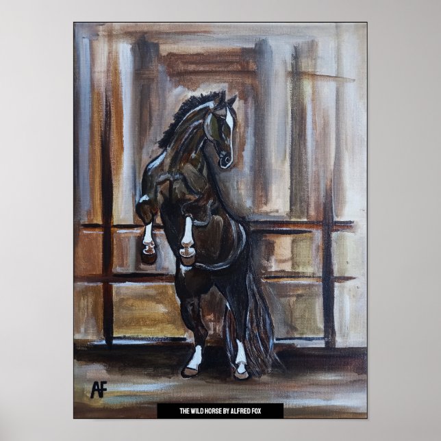 Poster The Wild Horse Painting by Alfred Fox (Frente)