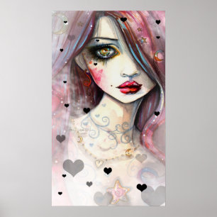 Poster The Worried Girl Gothic Fantasy Art