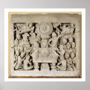 Pôster The worship of the Buddhist symbols, Amaravati (li