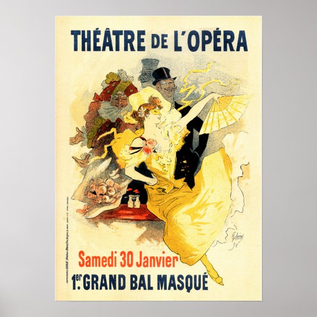 Poster THEATER OPERA Cheret Paris Theater Anúncio (Frente)