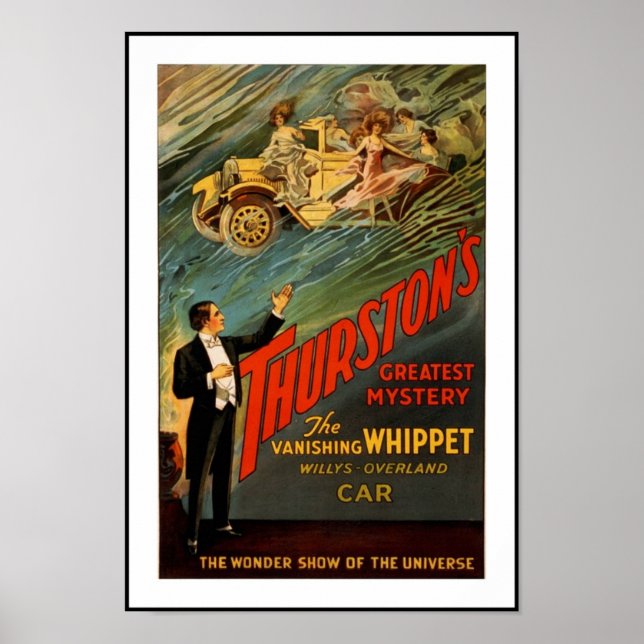 Poster Theater Vintage Thurston Magican Car (Frente)