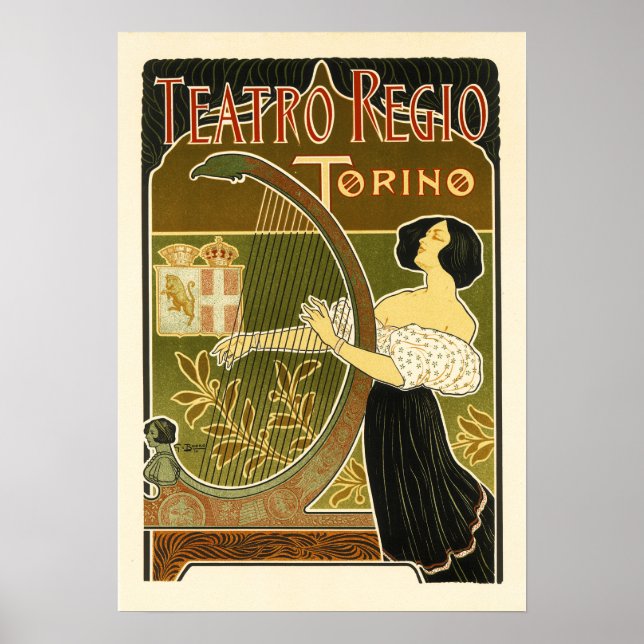 Poster THEATRO REGIO Torino Itália Opera Music House (Frente)