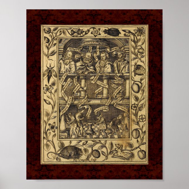 Pôster Theatrum Chemicum: 1652 Ilustração de Alquimia (Frente)