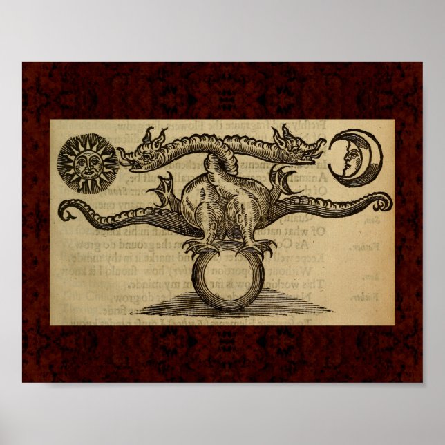 Pôster Theatrum Chemicum: 1652 Ilustração de Alquimia (Frente)