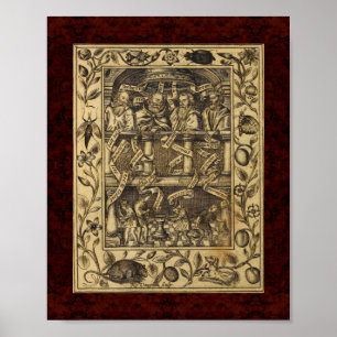 Pôster Theatrum Chemicum: Ilustração 1652 da alquimia
