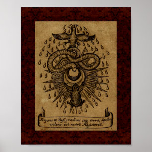 Poster Theatrum Chemicum: Ilustração 1652 da alquimia