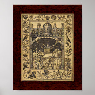 Pôster Theatrum Chemicum: Ilustração 1652 da alquimia