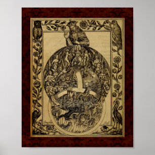 Pôster Theatrum Chemicum: Ilustração 1652 da alquimia