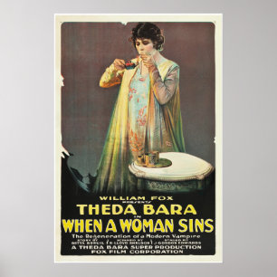 Pôster Theda Bara "When a Woman Sins"