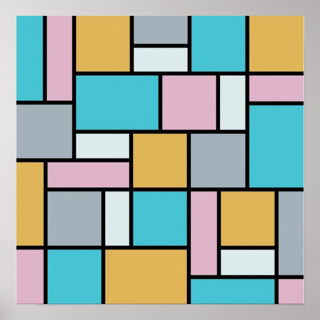 Poster Theo Van Doesburg - Composition 17 - Mondrian Art (Frente)