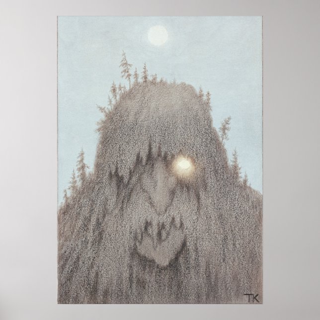 Poster Theodor Kittelsen, Troll florestal (Frente)