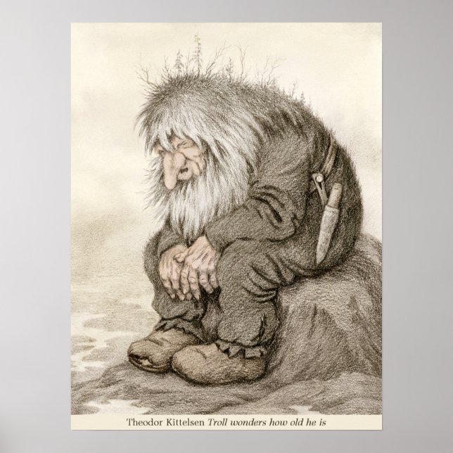 Poster Theodor Kittelsen Troll se pergunta quantos anos C (Frente)