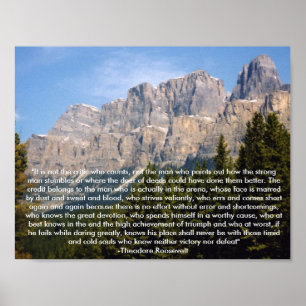Poster Theodore Roosevelt Cotação Motivacional