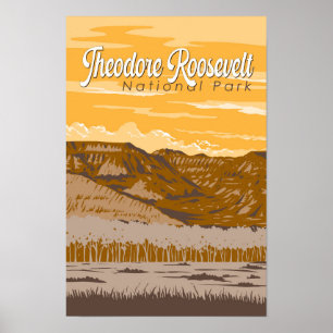 Poster Theodore Roosevelt - Ilustração do Parque Nacional