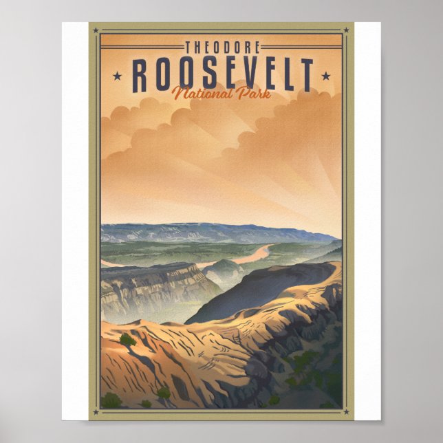 Poster Theodore Roosevelt National Park Litho Trabalho de (Frente)