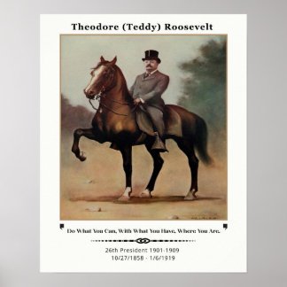 Poster Theodore (Ursinho) Roosevelt em Horseback