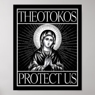 Poster Theotokos nos protege cristão ortodoxo Santa Maria