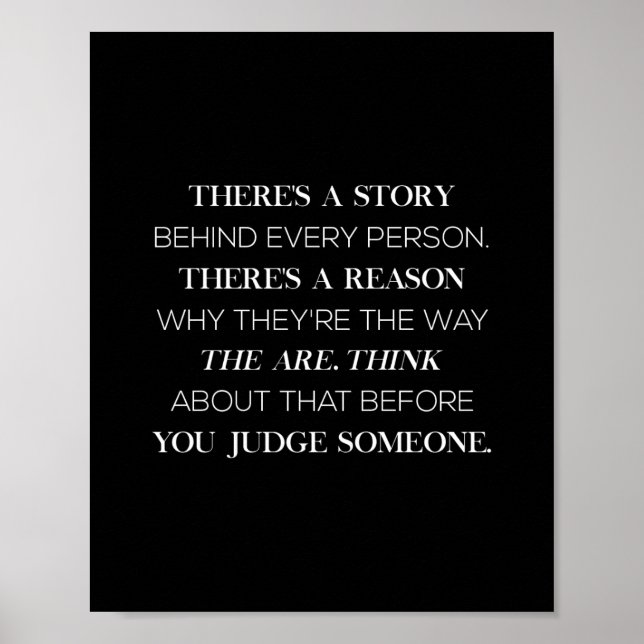 Poster there's a story behind every person there's a reas (Frente)