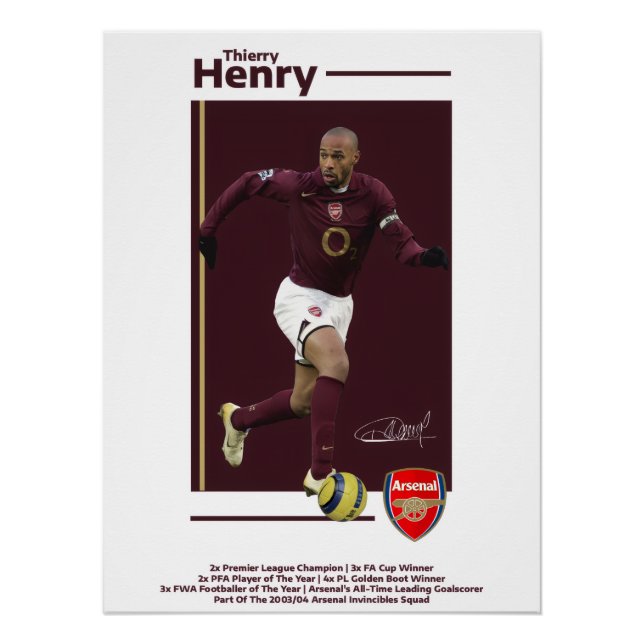 Pôster Thierry Henry Arsenal Poster (Frente)