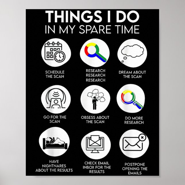 Poster Things I Do In My Spare Time Cancer Patient With S (Frente)