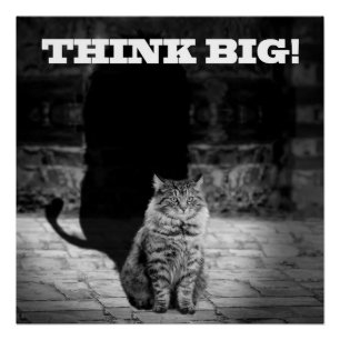 Pôster "Think Big" Cat Shadow Poster 20" x 20"