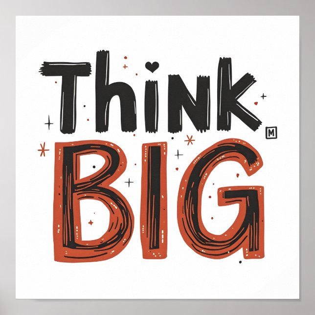 Poster Think big quote (Frente)