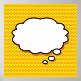 Poster Think Bubble Comic Book Pop Art Moderno Art Pop