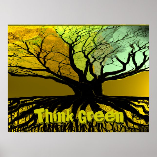 Poster ThinkGreen4, Pense verde, Pense verde (Frente)