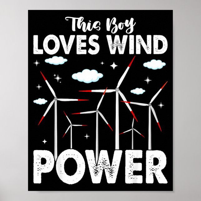 Poster This Boy Loves Wind Wer, Windmill Turbine Technici (Frente)