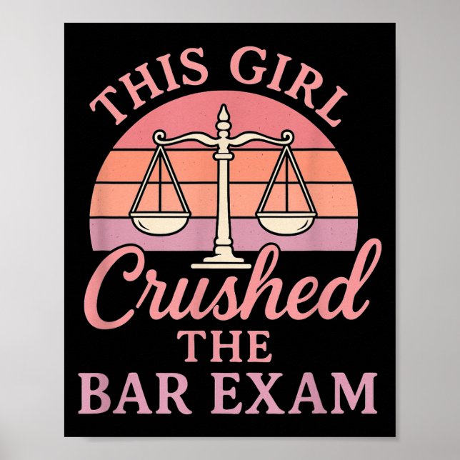 Poster This Girl Ped Bar Exam Funny Law Student Lawyer Gi (Frente)