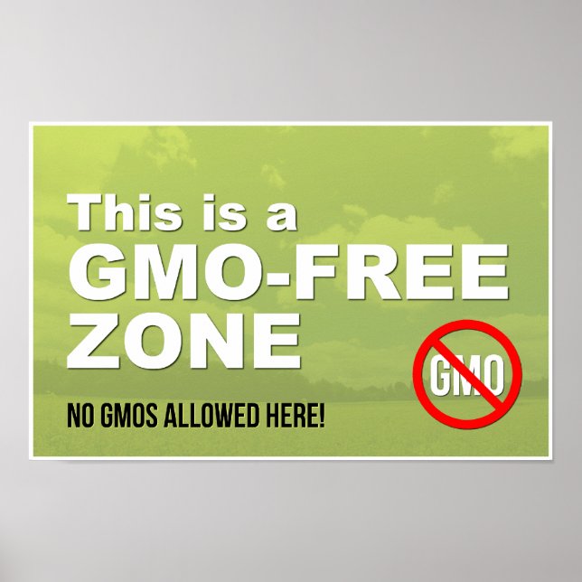 Poster This is a GMO-Free Zone window sign (Frente)