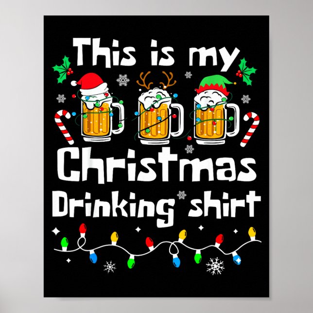 Poster This Is My Christmas Beer Drinking Funny Party Xma (Frente)