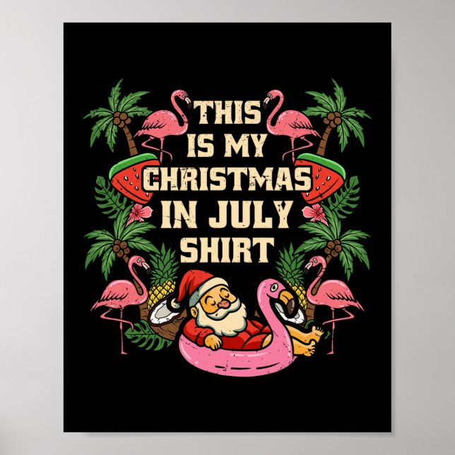 Poster This Is My Christmas In July Santa Summer Hawaiian (Frente)