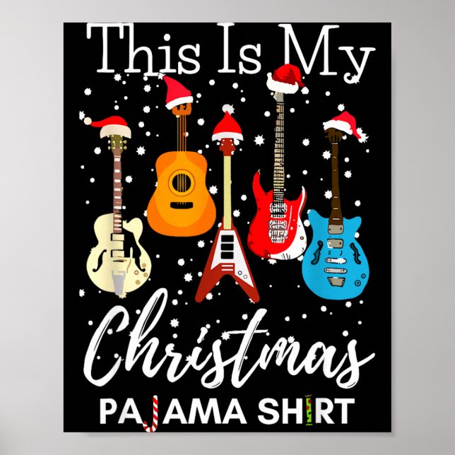 Poster This Is My Christmas Pajama Guitar Guitarist Music (Frente)