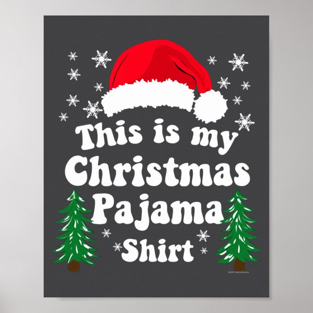 Poster This Is My Christmas Pajama Shirt Funny Retro Matc (Frente)