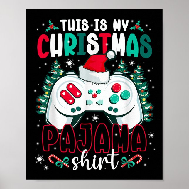 Poster This Is My Christmas Pajama Video Gamer Xmas Tree  (Frente)
