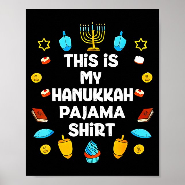 Poster This Is My Hanukkah Pajama Shirt Chanukah Jewish M (Frente)