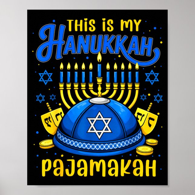 Poster This Is My Hanukkah Pajamakah For Jewish Christmas (Frente)