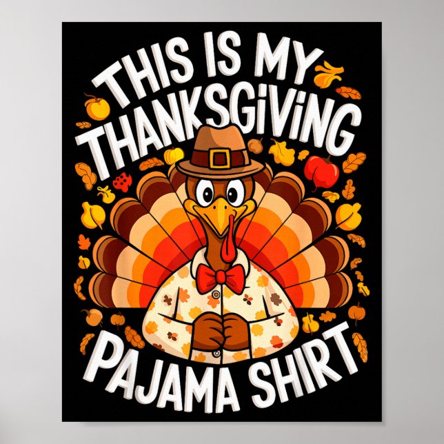 Poster This Is My Thanksgiving Pajama Shirt Adult Kid Men (Frente)