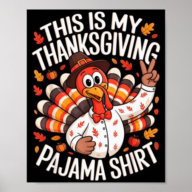 Poster This Is My Thanksgiving Pajama Shirt Pjs Adult Kid (Frente)