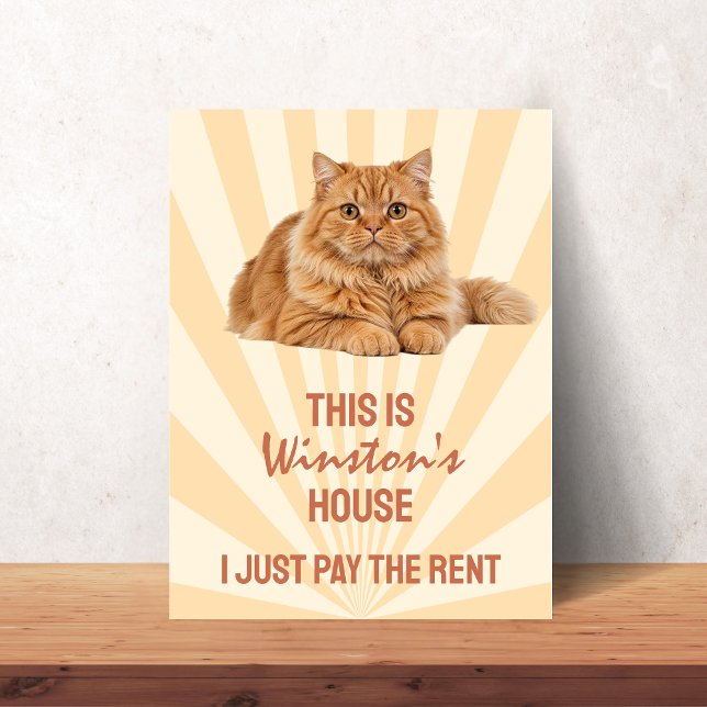 Poster This is the Cat's House I just pay Cat Custom (This is the Cat's House I just pay Cat Custom Poster)