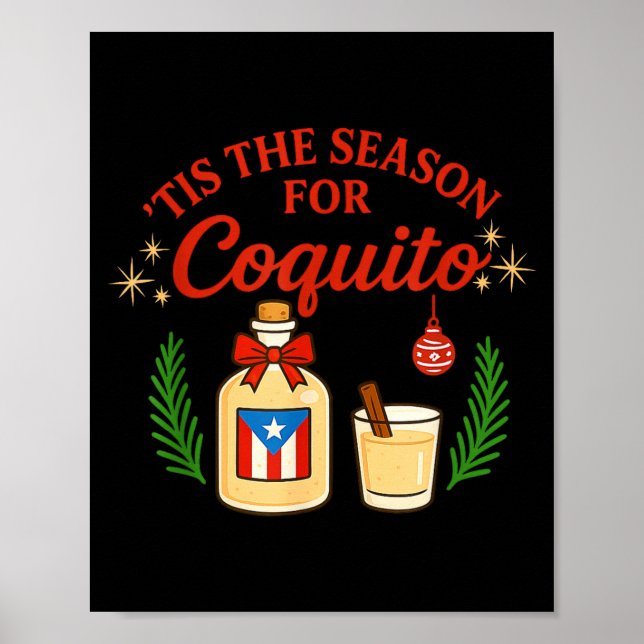 Poster This Is The Season For Coquito Funny Boricua Xmas  (Frente)