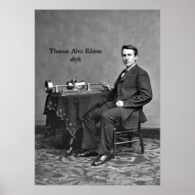 Pôster Thomas Alva Edison, 1878 (Frente)