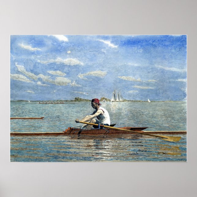 Poster Thomas Eakins John Biglin num Solteiro Scull (Frente)