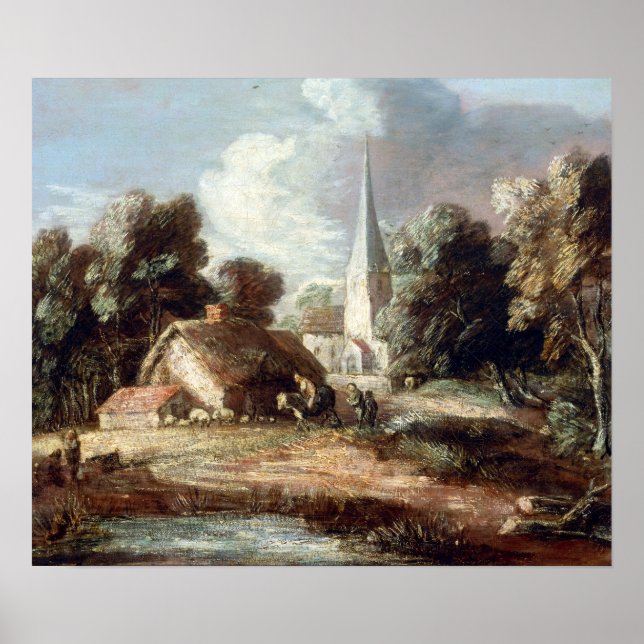 Poster Thomas Gainsborough Landscape with Cotage (Frente)