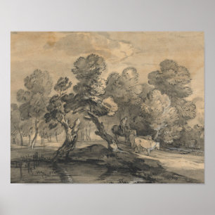 Poster Thomas Gainsborough - paisagem arborizada