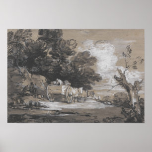 Poster Thomas Gainsborough - paisagem arborizada