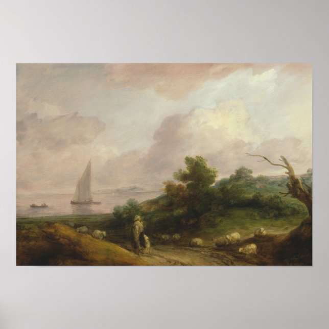 Poster Thomas Gainsborough - Paisagem Costeira (Frente)