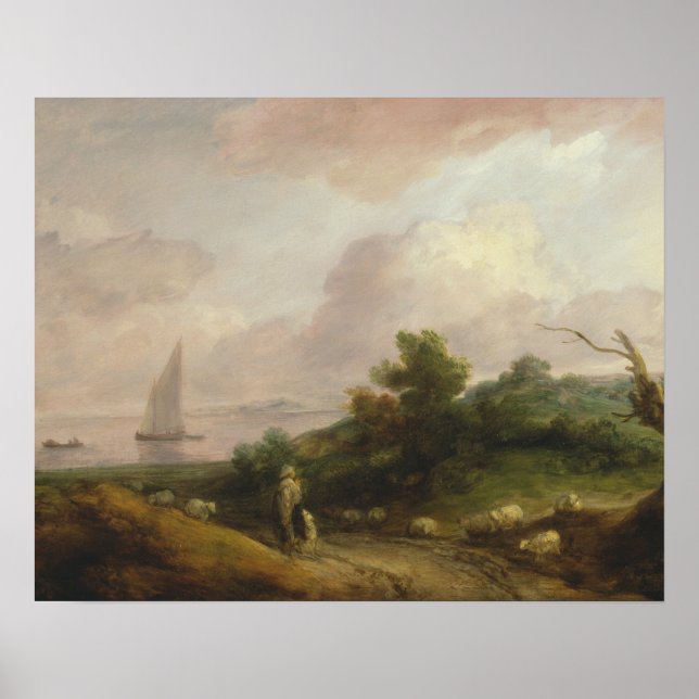 Pôster Thomas Gainsborough - Paisagem Costeira (Frente)