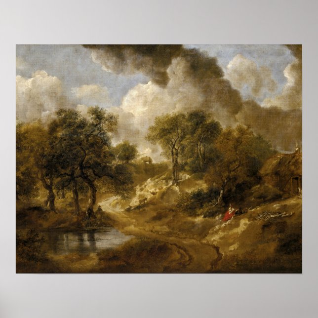 Pôster Thomas Gainsborough - Paisagem em Suffolk (Frente)